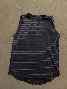 lululemon athletica Navy and White Striped Sleeveless Tank